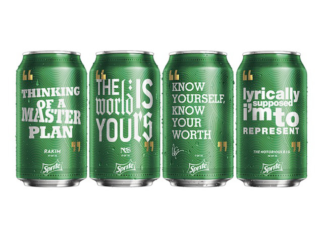 Drake, The Notorious BIG, Nas sur les canettes de Sprite