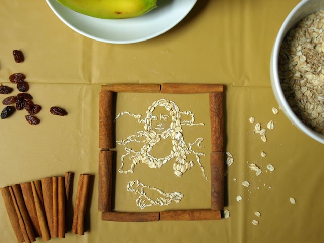 Cette artiste reproduit des tableaux célèbres avec des flocons d’avoine