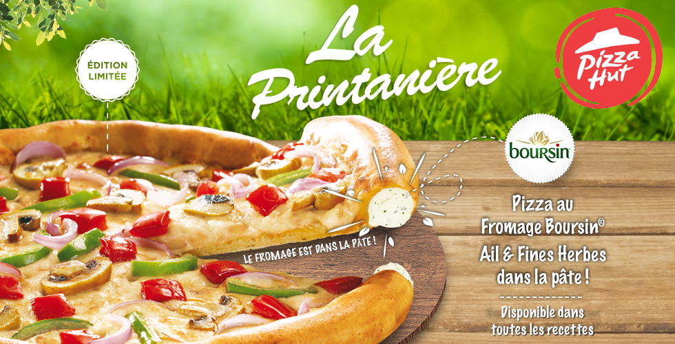 La Printanière, la Pizza au fromage Boursin® ail & fines herbes de Pizza Hut Restaurants